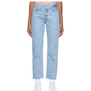 Levi’s Wedgie Straight Light Wash Jeans with Whiskering | 24